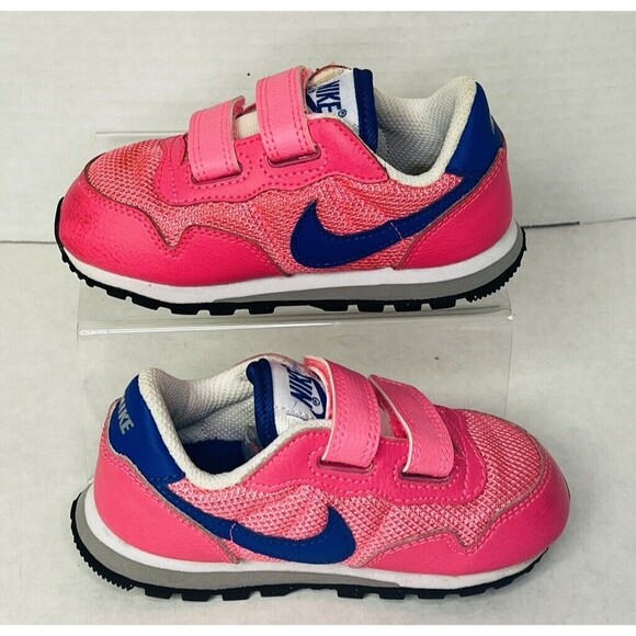 Nike Girl's Metro Plus CL 446158-603 Pink Hook & Loop Running Shoes Size 7Y - Picture 1 of 12